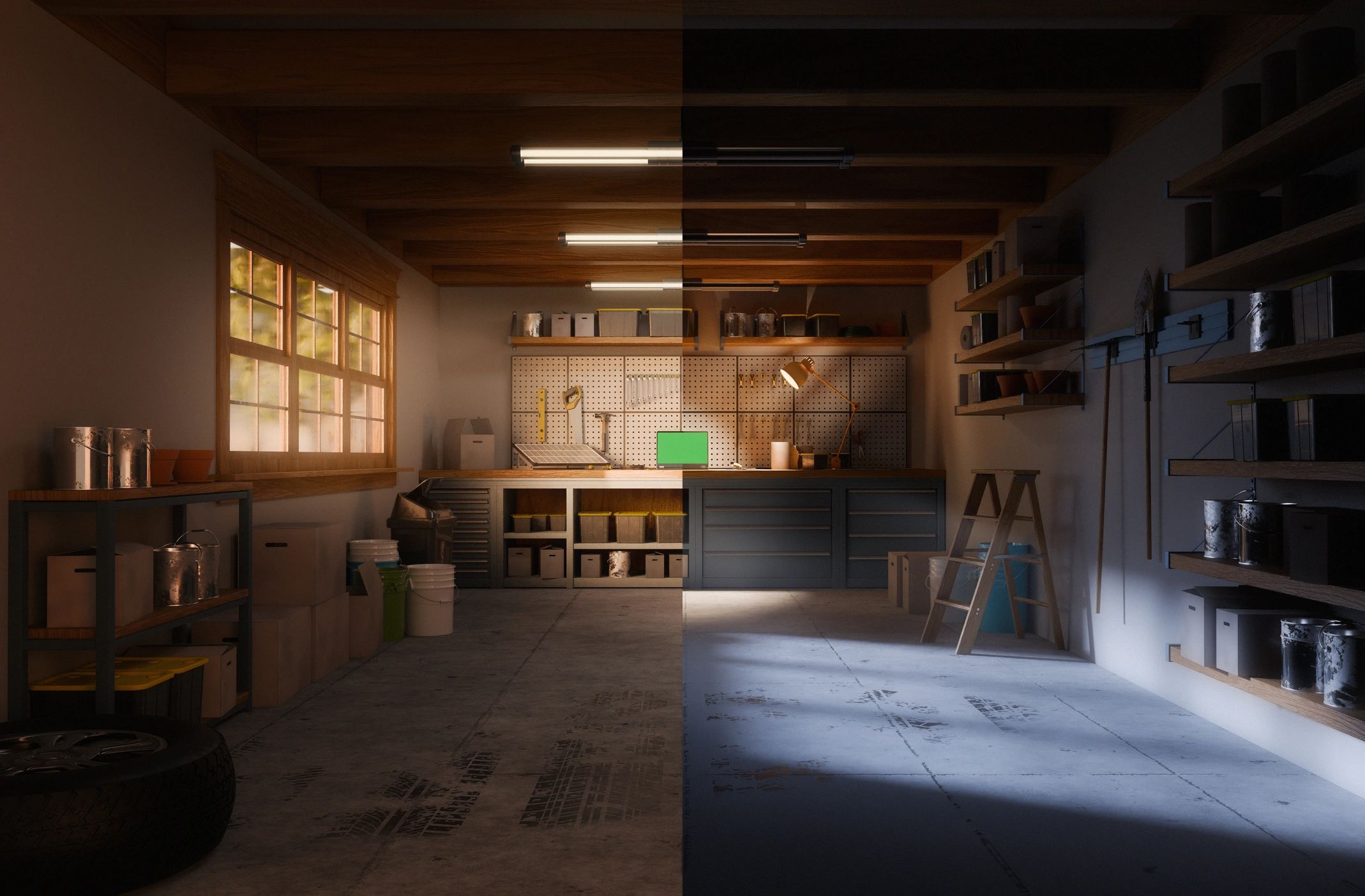 Clean organized garage after junk removal